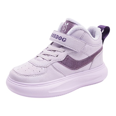 巴布豆女童棉鞋加绒保暖二棉儿童板鞋中大童休闲户外加厚冬鞋加毛