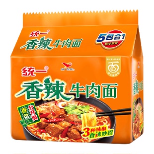 统一方便面香辣牛肉面泡面五合一就要辣得过瘾速食