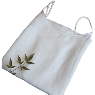慢慢变蓝原创设计 夏新款精致丝绵纯白色百搭内衬双根吊带背心