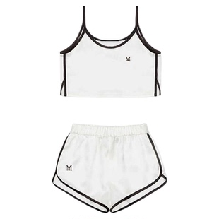 维多利亚多培尔性感纯欲风睡衣女夏薄款冰丝吊带短裤两件套家居服