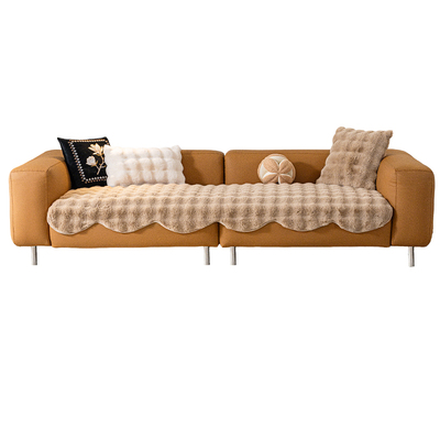 高级感兔毛绒沙发垫加厚冬季