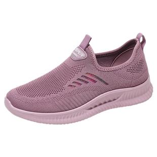 运动鞋女款妈妈透气轻便老年健步鞋一脚蹬闰月软底防滑休闲女鞋夏