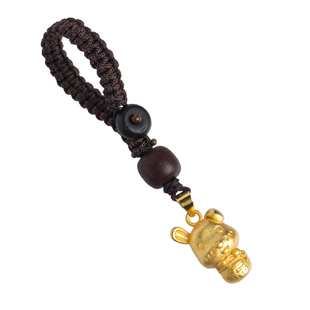 铜镀金十二生肖钥匙挂件金鼠来财手机链沙金老虎本命年钥匙扣挂坠