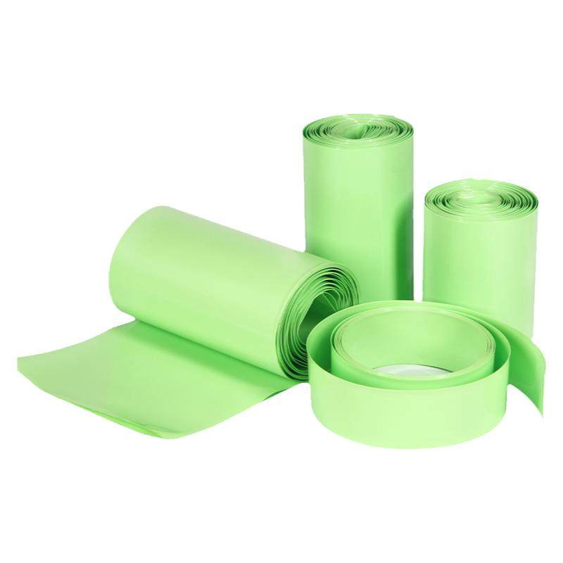 宽15mm~500mm果绿色PVC热收缩套管18650锂电池组热收缩膜绝缘套管