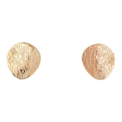 着料｜撞色纯银镀金气质耳环