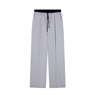 USHI悠时 时尚撞色抽绳松紧腰裤中线设计运动休闲针织裤男装