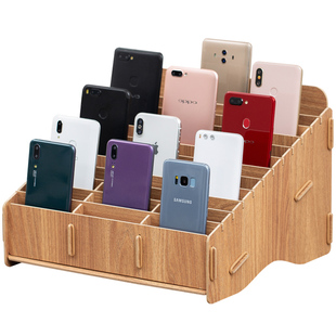 手机收纳盒多格员工手机壳专用放置盒多部置物架会议保管箱存放盒