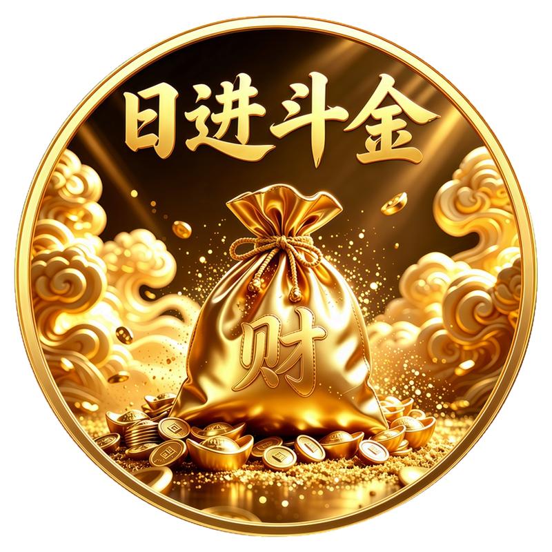 日进斗金福袋墙贴背胶自粘画防水防晒财源滚滚遮瑕可移除好撕贴纸