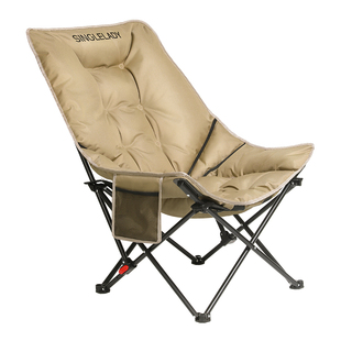 户外用折叠椅便携露营钓鱼舒服久坐椅子晒太阳躺椅两用高背月亮椅