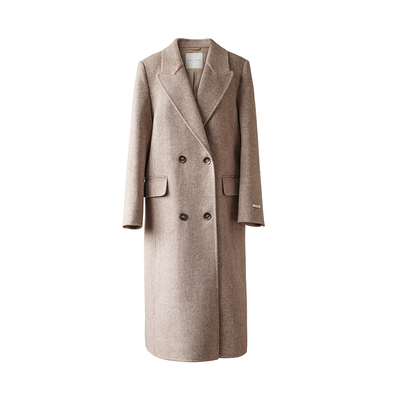 popchrio西装领双面呢羊毛大衣