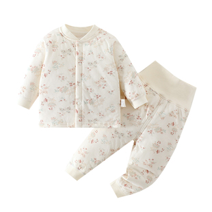 新生婴儿衣服秋冬装纯棉睡衣夹棉薄棉衣棉袄宝宝保暖内衣分体套装