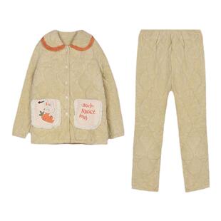 都市丽人女士夹袄LHT1N4三层加厚加绒夹棉法兰绒珊瑚绒家居服套装