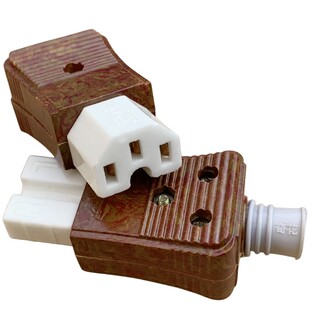 奇花牌电炒锅电水壶电饭锅煲品字形陶瓷插头三孔型插口座通用配件