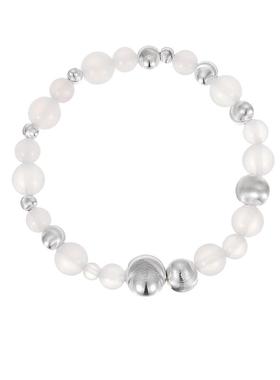 【自营】daisy beautyS925银天然白玛瑙猫眼银珠手串女清冷感礼物