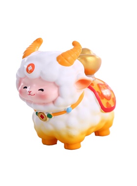 小羊进财摆件2027新年吉祥物公仔