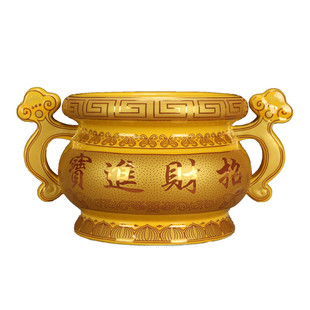 桌面陶瓷供佛上香炉双耳炉佛光普照有求必应佛前插立香炉佛具摆件