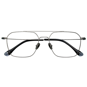 超轻纯钛双梁眼镜男可配近视散光度数防蓝光辐射飞行员眼睛框钛架