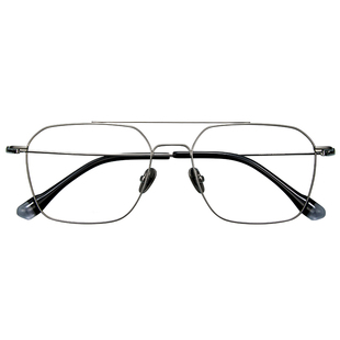 超轻纯钛双梁眼镜男可配近视散光度数防蓝光辐射飞行员眼睛框钛架