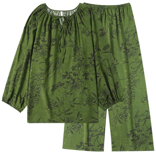 睡衣女款2026新款高级感长袖长裤家居服睡衣2026春夏人造棉可外穿