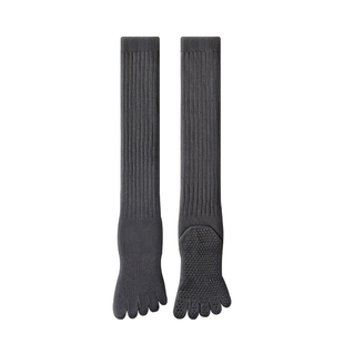 普拉提袜子五指瑜伽袜女防滑长筒堆堆袜五趾袜室内运动健身分趾袜