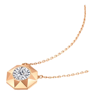 PROMESSA周生生18K白色及玫瑰色黄金炫幻小太阳钻石项链93022N