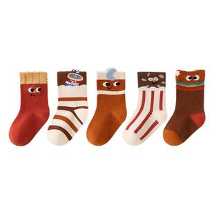 宝宝袜子秋冬新年中筒棉袜婴幼儿男童红袜婴儿一周岁儿童袜冬男宝