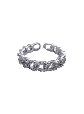 CRIVLA开口闪钻食指戒指女时尚个性小众设计高级感轻奢网红戒指环