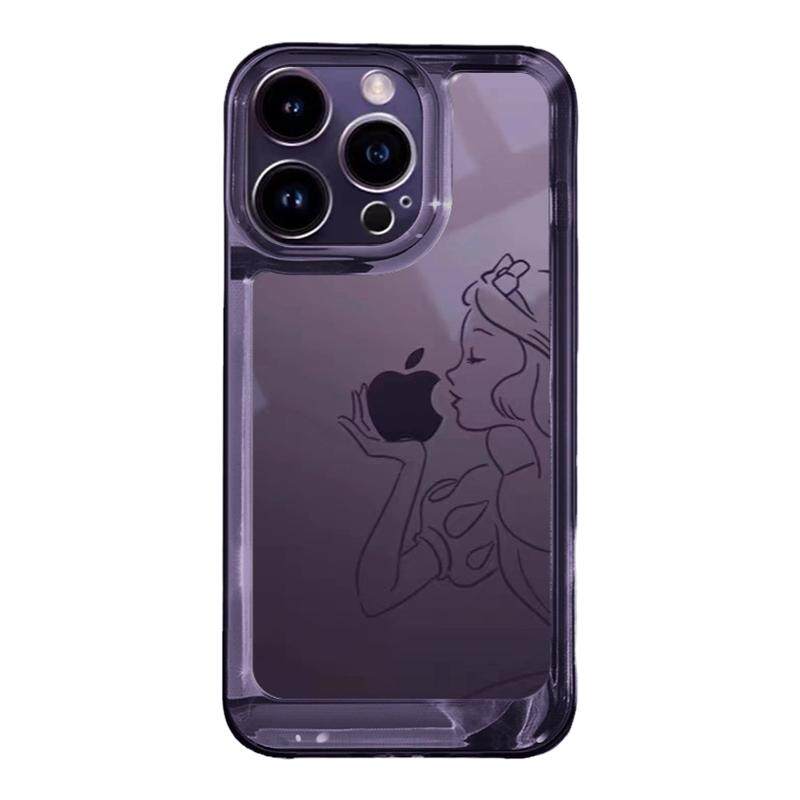 适用苹果14pro的新款手机壳iphone13promax白雪公主14max透明简约12Plus暗紫色11por高级感p