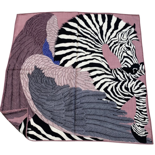 斑纹飞马粉 洋气的特调粉 桑蚕丝绵羊毛围巾 百搭65CM中方巾