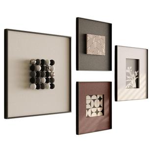 立体砂岩2025新款法式复古风高级感组合客厅装饰画沙发背景墙挂画