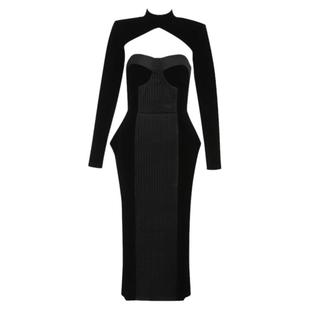 欧美性感赫本风礼服轻奢小众高端定级贵气质晚宴年会连衣裙女套装