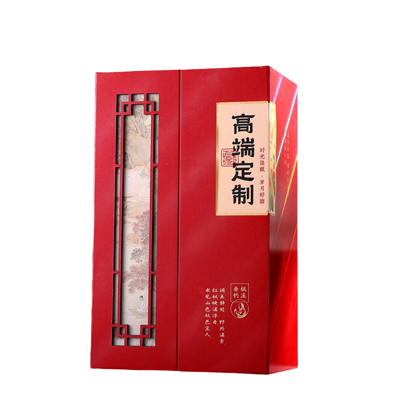 左和右包装新款红色白酒包装盒