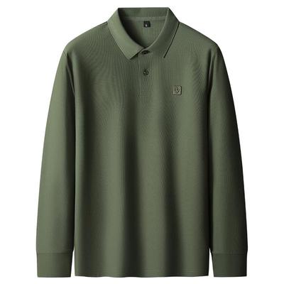 加肥加大秋季休闲丝光棉长袖t恤