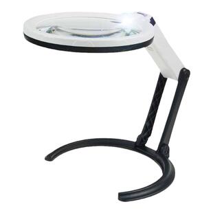 阅读放大镜非球面老年人看书台式大屏幕手持折叠大号led灯篆刻10