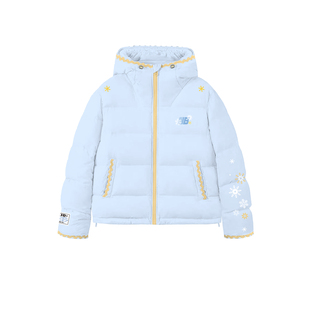 文文不乖原创美式雪花刺绣贝壳棉服多巴胺连帽男女冬季加厚保暖