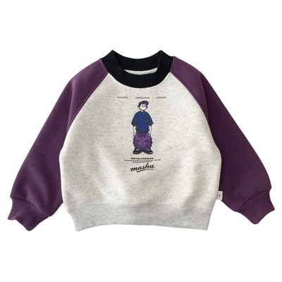 中小童卡通男孩加绒卫衣秋冬打底