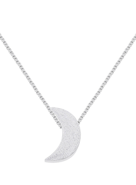 日韩简约s925纯银饰品女月亮吊坠