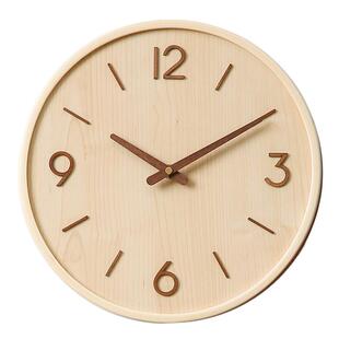 14英寸日式家用静音挂钟客厅卧室ins简约挂墙装饰挂表实木质圆形