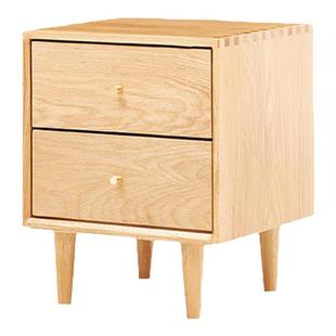 实木床头柜橡木柜北欧简约床边柜抽屉卧室收纳柜柜储物