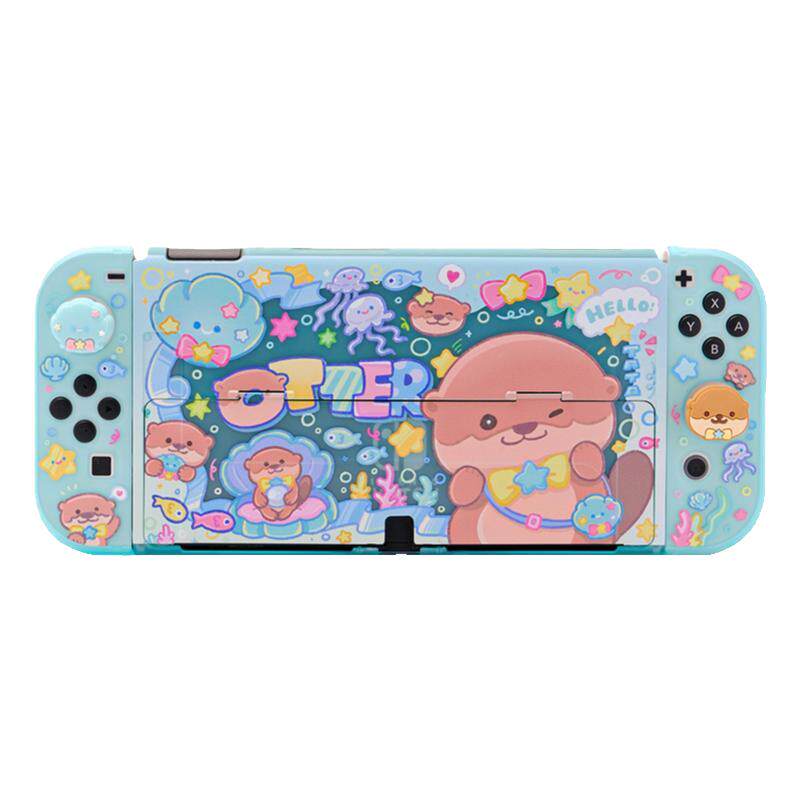 原创任天堂switch2 oled保护壳水獭海洋派对ns2游戏机分体壳可爱
