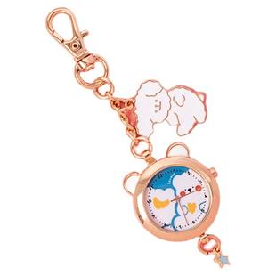 卡通数字玫瑰金怀表钥匙扣挂表学生考试用石英男女手表护士手链表