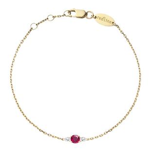 Redline/红绳女士饰品 So Abby 红宝石黄金镶钻0.11克拉链式手链