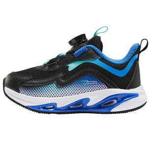 瞬影特步童鞋冬季儿童运动鞋幼小童男童回弹支撑耐磨旋转纽扣跑鞋