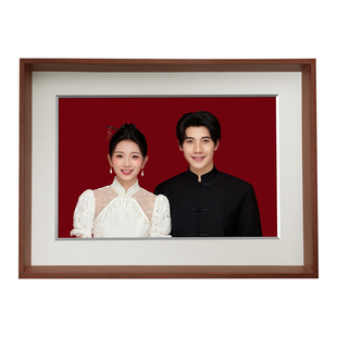 结婚登记照摆台定制实木6寸7寸情侣婚纱照周年纪念洗照片做成相框