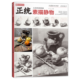 正统素描静物 单体组合石膏几何体高中初学临摹范本基础新手美术绘画画册临本高考简单图册结构入门照片画联考教程书教学教材书籍