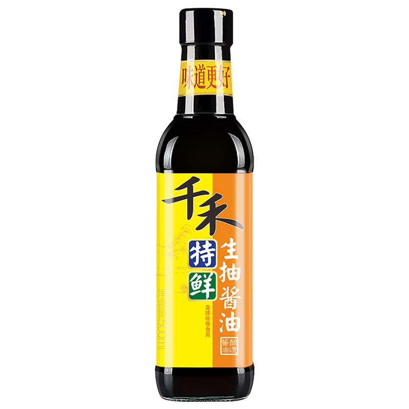 千禾特鲜生抽酱油500ml家用小瓶非转基因大豆酿造酱油凉拌菜调料