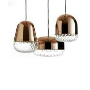 北欧现代玻璃吊灯钻石纹单头高档会所酒店咖啡厅客厅工程别墅灯具