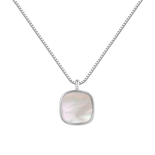 银项链白贝母贝壳项链女纯银轻奢小众高级感小珍珠颈链纯银锁骨链