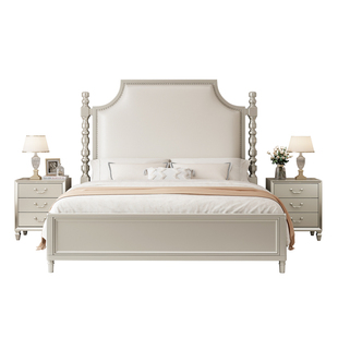 美式轻奢实木床全实木床现代简约法式复古ART冰柱床榉木主卧婚床