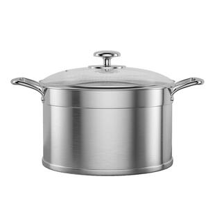 康巴赫汤锅22cm食品级304不锈钢煮面锅加厚家用蒸锅双耳欧式奶锅